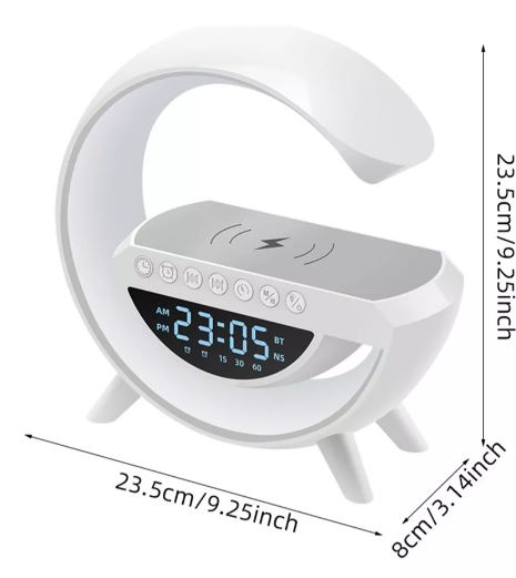 🌙✨ Lámpara de Noche Inteligente 4 en 1 – Luz LED RGB + Parlante Bluetooth + Reloj Despertador + Carga Inalámbrica Qi